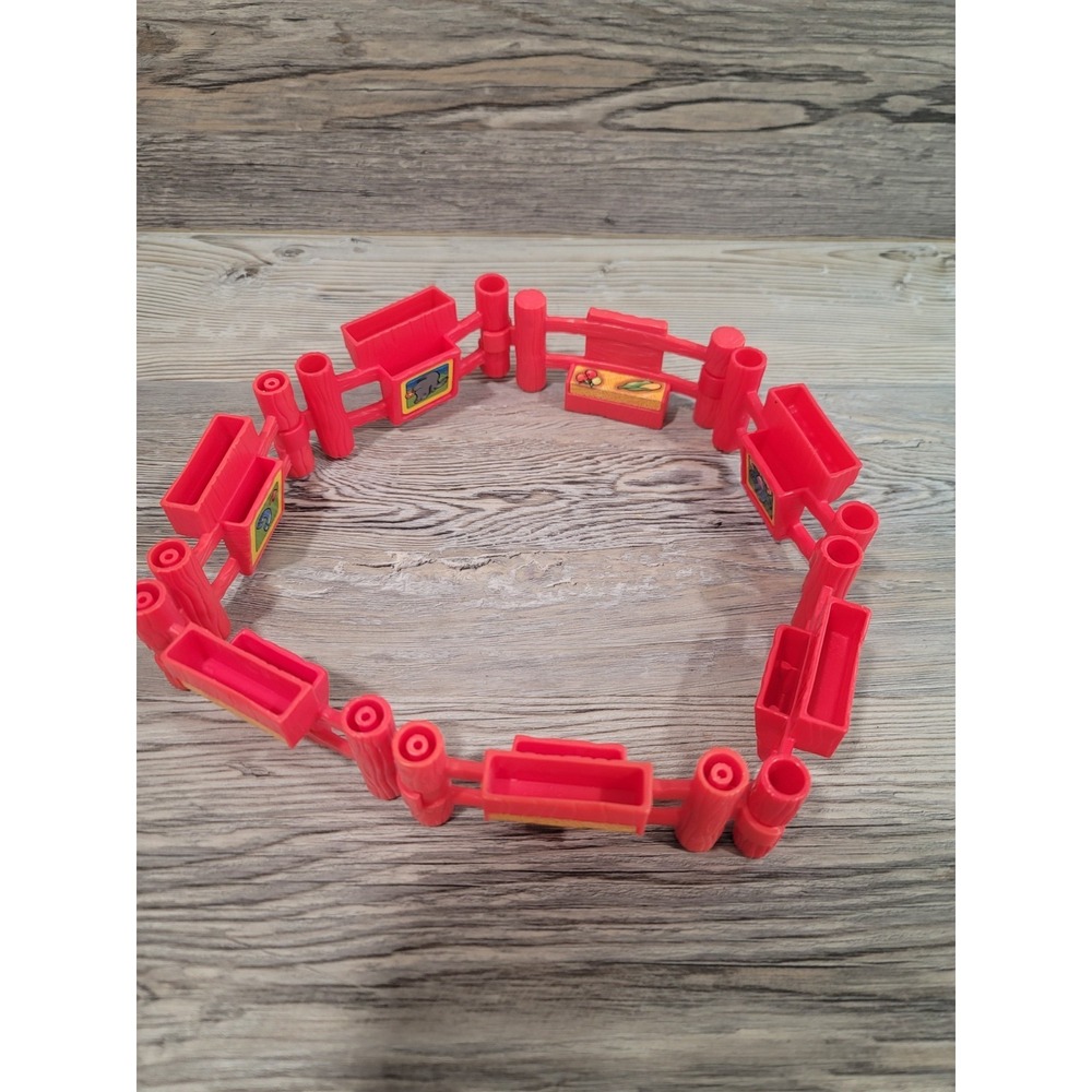 Fisher Price Little People Red Animal Farm Fence Set 7 Pieces